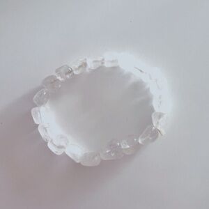 Costume Crystal Bracelet, stretchy elastic, white clear crystal stones